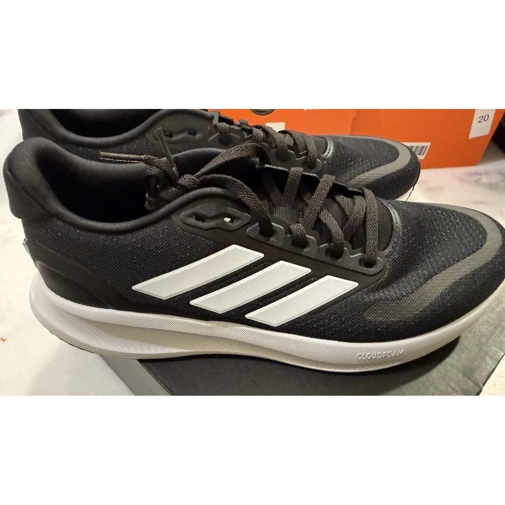 Adidas Runfalcon 5 W Running Shoes Women 10 Black‎ White IH7759 Cloudfoam Mesh